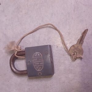 Gray Padlock with Key